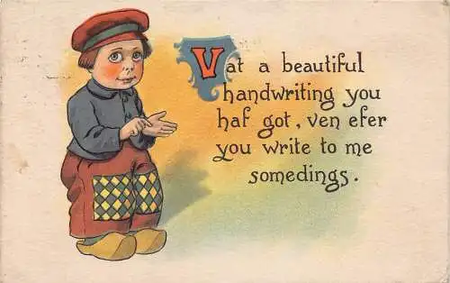Süßer holländischer Junge 1915 MwSt eine schöne Handschrift, die Sie auch nach Postkarte bekommen haben
