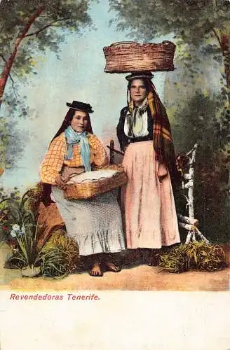 B032 Spanien Revendedoras Teneriffa Frauen in Tracht Postkarte