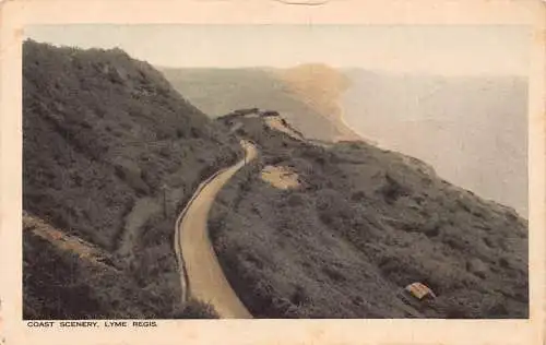 England 1921 Küstenlandschaft Lyme Regis Vintage Postkarte
