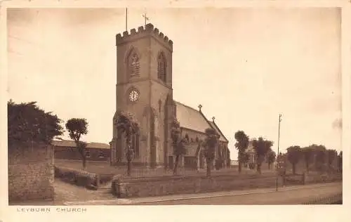England Leyburn Kirche Vintage Postkarte