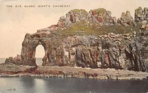 Irland 1929 Eye Glass Giant's Causeway Vintage Postkarte