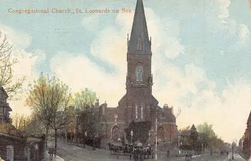 England 1905 Congregational Church St Leonards on Sea Vintage Postkarte