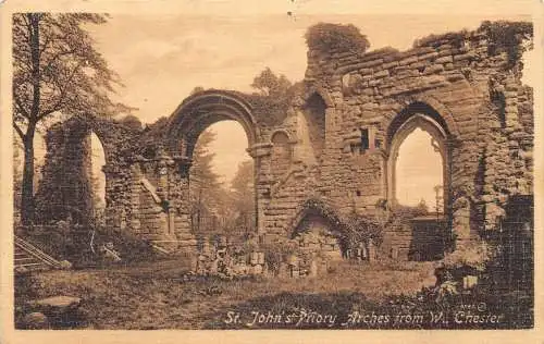 England St John's Priory Arches von W Chester Vintage Postkarte
