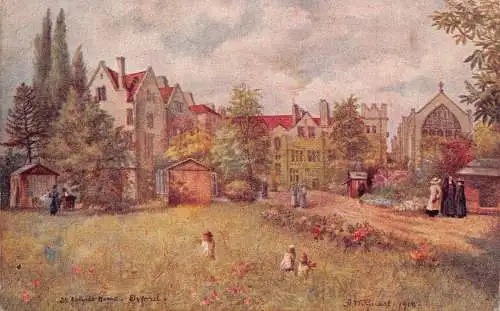 England Art Oxford Szene Kinder Vintage Postkarte