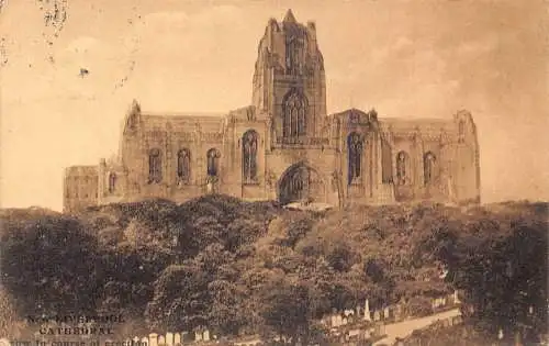 England 1915 Liverpool Cathedral Vintage Postkarte