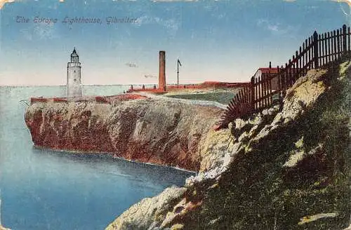 B027 Gibraltar Europa Leuchtturm Vintage Postkarte