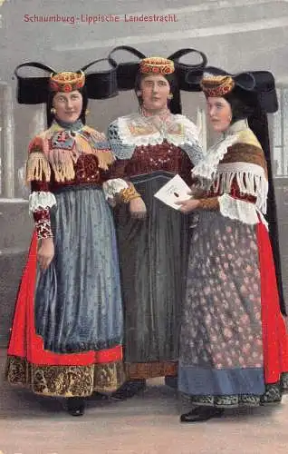 B048 Trachten Schaumburg Lippische Landestracht Deutschland Postkarte