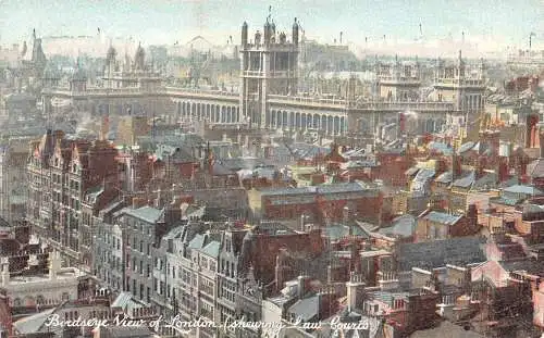 England Vogelperspektive Blick auf London Law Courts Vintage Postkarte