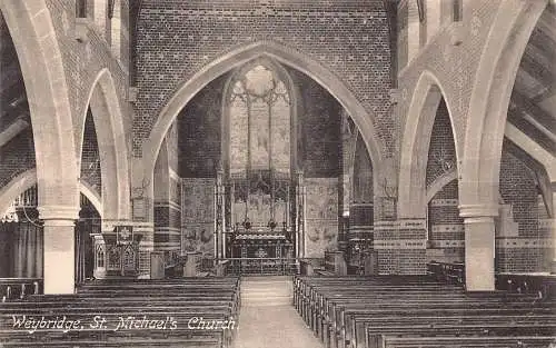 England 1917 Weybridge St Michael's Church Vintage Postkarte