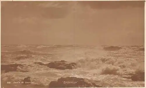 England Breakers Rough Sea Waves Landschaft Vintage Postkarte