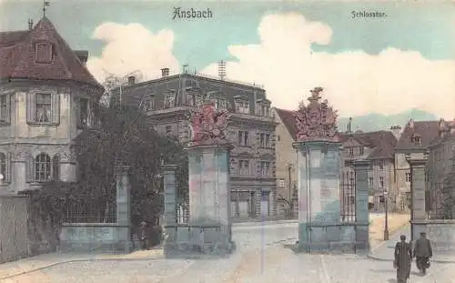 L207 Deutschland 1907 Bayern Ansbach Schlosstor Schlosstor Vintage Postkarte
