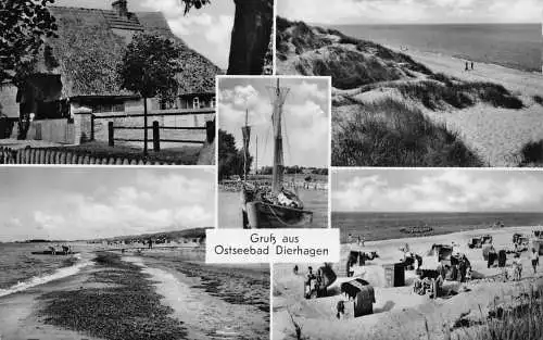 B049 Deutschland 1959 Gruss aus Ostseebad Dierhagen Beach Resort RPPC Postkarte