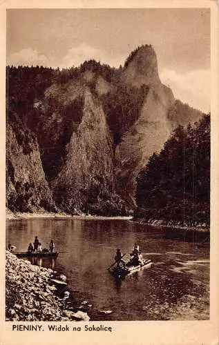B051 Polen Pieniny Widok na Sokolice Klippensee Boote Vintage Postkarte