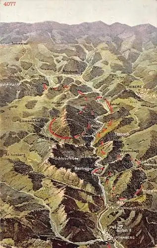 A104 Deutschland Berge Karte Triberg Hochwald Nossbach Losbach Hirsch Postkarte