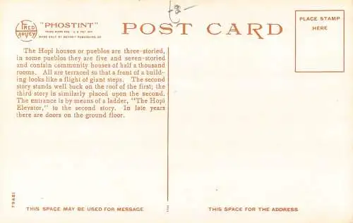 B042 US Ethno Taking Elevator In Hopiland Arizona Native Boys Ladder Postkarte