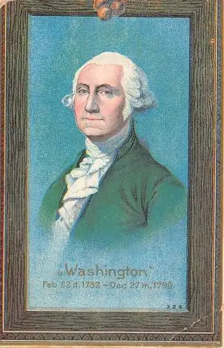 B041 US Portrait George Washington Politiker Passepartout Postkarte