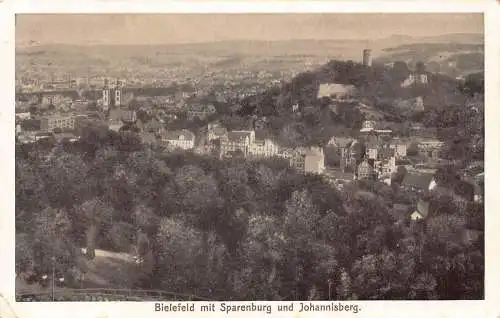 A106 Deutschland 1914 Bielefeld Sparenburg un Johannisberg Gesamtansicht Postkarte