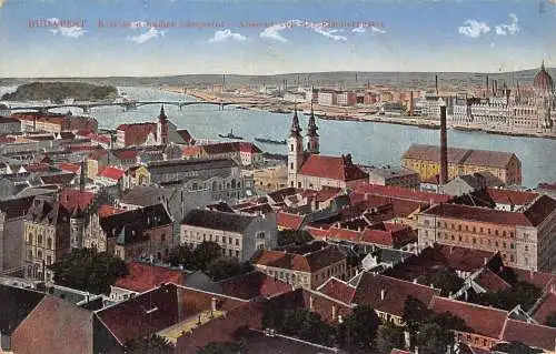 B053 Ungarn Budapest Blick von der Fischerbastei Vintage Postkarte