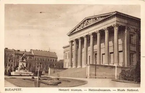 B052 Ungarn Budapest 1927 Nemzeti Muzeum Nationalmuseum Postkarte
