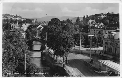 L155 Deutschland 1938 BADEN-BADEN. Blick vom Bayrischen Hof Vintage Postkarte