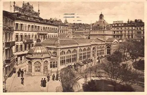 A106 Deutschland 1909 Wiesbaden Der Kochbrunnen Bäder Bomearad Vintage Postkarte