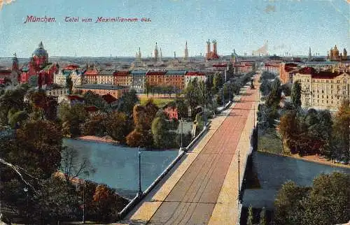 L206 Deutschland 1916 München Feldpost 1. Weltkrieg Ansicht vom Maximilianeum Postkarte