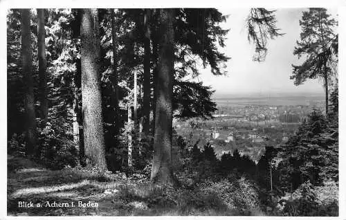 L206 Deutschland 1939 Blick a Achern i Baden RPPC Vintage Postkarte