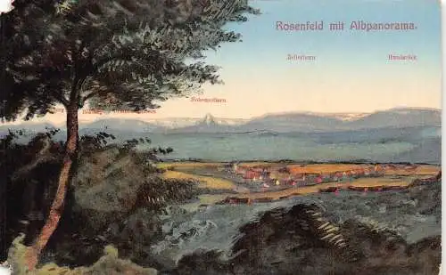 L202 Deutschland Rosenfeld Mit Albpanorama Berggipfel Vintage Postkarte