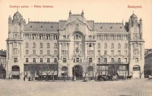 B053 Ungarn Budapest Gresham Palota Palace Vintage Postkarte