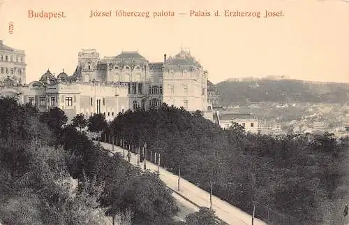 B053 Ungarn Budapest Jozsef foherczeg palota Palace Vintage Postkarte