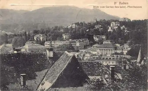 L204 Deutschland 1913 B Baden Blick vom Garten Katol Pfarrhaus Vintage Postkarte