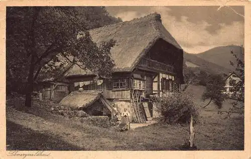 L155 Deutschland 1928 Schwarzwaldhaus. alte Haus Vintage Postkarte