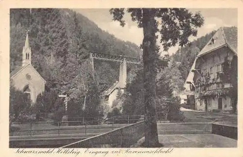 L155 Deutschland 1926 Schwarzwald Hellsteig. Eingang zur Shavennaschlucht Postkarte