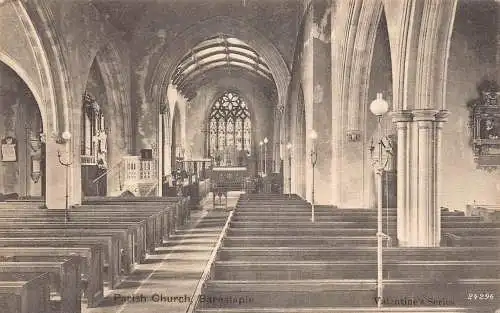 England 1908 Pfarrkirche Barnstaple Vintage Postkarte