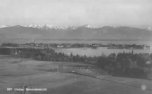 L205 Deutschland Lindau Panoramablick Vintage Postkarte