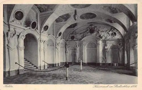 L205 Deutschland Fulda Kaisersaal im Stadtschloss Innenraum Vintage Postkarte
