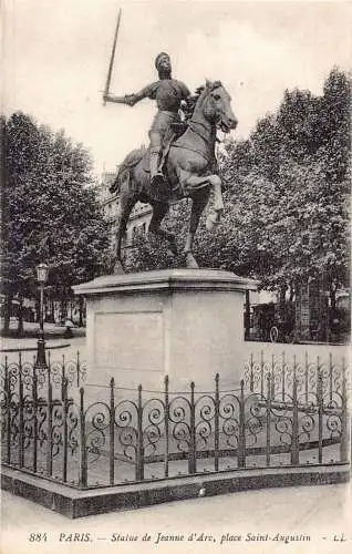 Frankreich Paris Statue de Jeanne d'Arc Place Saint Augustin Statue Postkarte