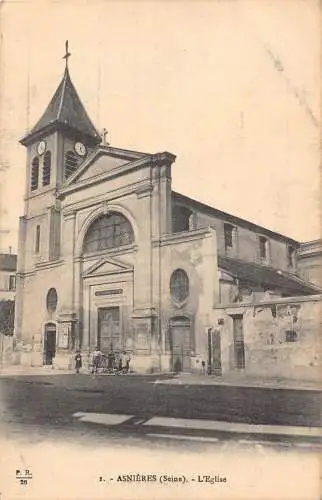 Frankreich Asnieres SeineL'Eglise Kirche Vintage Postkarte