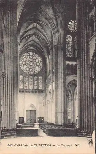 C096 Frankreich Kathedrale de Chartres Le Transept Vintage Postkarte
