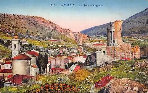 Frankreich 1938 La Turbie La Tour d'Auguste Tower Vintage Postkarte