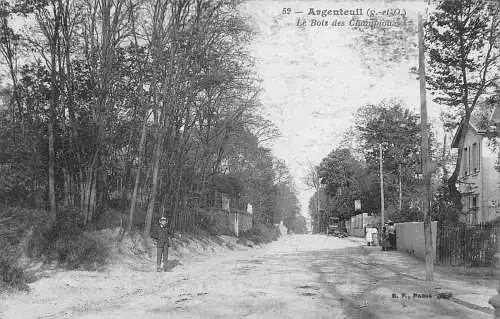 Frankreich Angenteuil Le Bois des Champioux Straße Vintage Postkarte