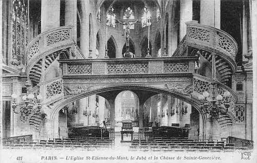 Frankreich Paris L'Eglise St-Eienne-du-Mont Jube Chasse Saine Genevieve Postkarte