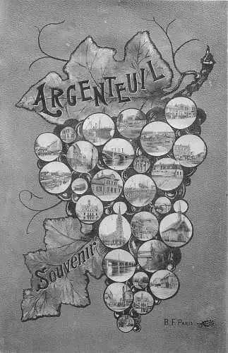 Frankreich Argenteuil Souvenir Mehrfachansicht Bilder in Traubenkernen Vintage Postkarte