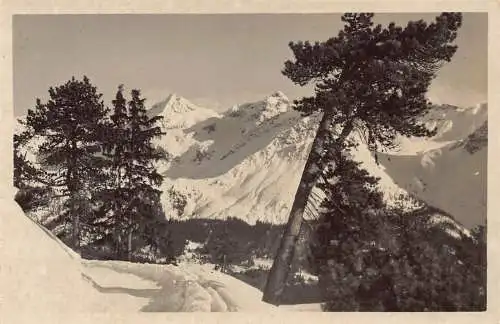 L072 Schweiz Ob Arosa: Arlenwald - Promenade Berg Schnee Vintage Postkarte