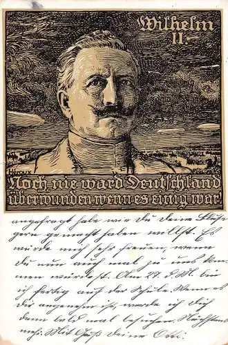 L082 Deutsches Königtum 1916 Kaiser Wilhelm II Portrait Postkarte