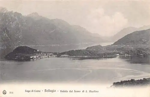 L072 Schweiz, Bellagio-Comer See, Veduta dal Sasso di S Martino Postkarte