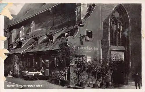 L187 Deutschland Nürnberg Bratwurstgloecklein Restaurant Stammend RPPC Postkarte