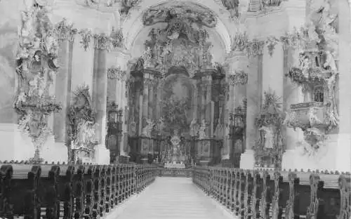 L186 Deutschland 1936 Ottobeuren Kirche Innenraum Vintage Postkarte