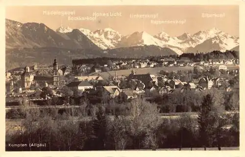 L185 Deutschland Kempten Allgäu Gipfel Vintage Postkarte