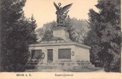 L198 Deutschland Wörth a S Bayern Denkmal Vintage Postkarte